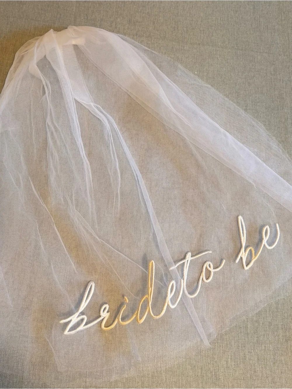 Embroidered Bride To Be Veil Like-New